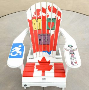 MUskoka Chair painted for Canda Day 150